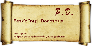 Petényi Dorottya névjegykártya
