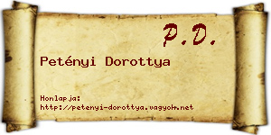 Petényi Dorottya névjegykártya